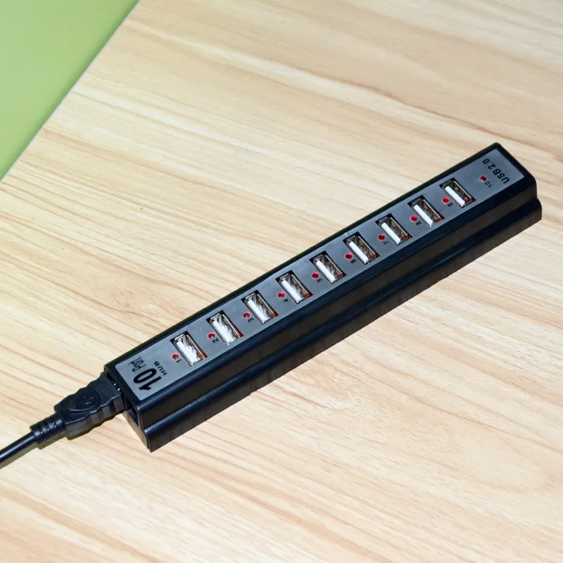 Multi Personal Computer USB HUB 10 Ports 2.0 Computer Peripherals USB Hubs Portable USB Splitter For Nootbook Laptops