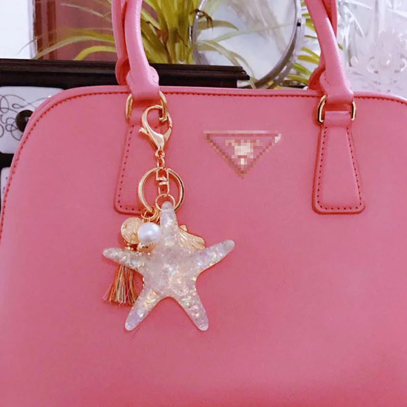 Fancy-Fantasy-Hot-New-Cartoon-Sea-World-Starfish-Pearl-Shell-Keychain-Key-Chain-KeyRing-Crystal-Pendant (4)
