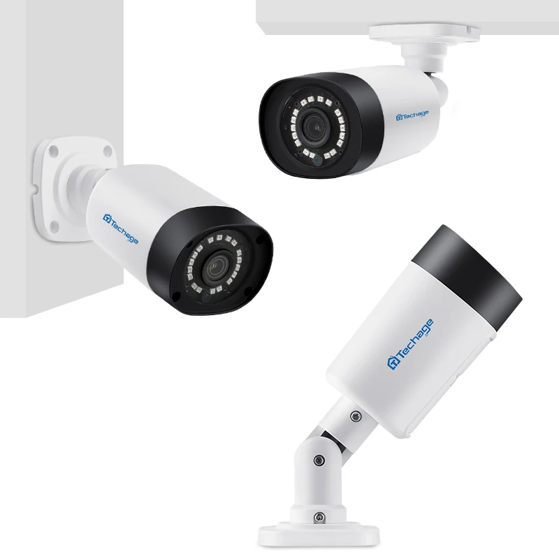 Techage H.265 8CH 4MP CCTV Системы POE NVR комплект 4 шт. открытый Водонепроницаемый