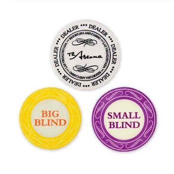 

3 Pcs/Set Premium Ceramic Dealer Set Poker Chips Gambling Banker Chip Big & Small Blind