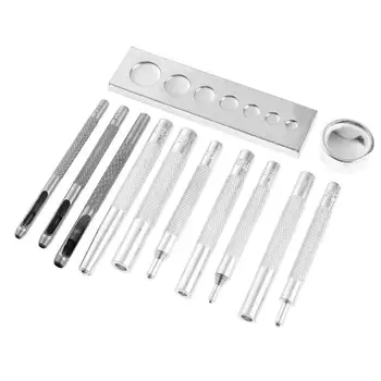 

12pcs Snap Rivet Fastener Buttons Installation Tool Kit for DIY Leather Crafts Hand Punch Tool Set DIY Material Accessories