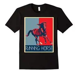 Runninger лошадь футболка с принтом Harajuku короткий рукав Для мужчин Топ Рубашка с короткими рукавами хлопок Мода Бесплатная доставка футболка
