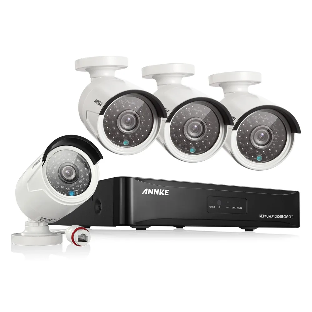 ANNKE 4CH 1080P CCTV System POE NVR 1080P Video Output 4PCS 3000TVL 2 0 Mp CCTV