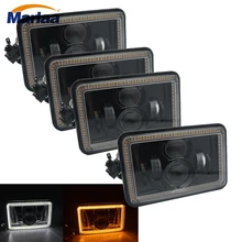 4x6 quadrado Polegada 12v 24v conduziu a substituição dos faróis para caminhões de ford 4x6 high alto/baixo feixe com luz âmbar branca do sinal de volta do drl