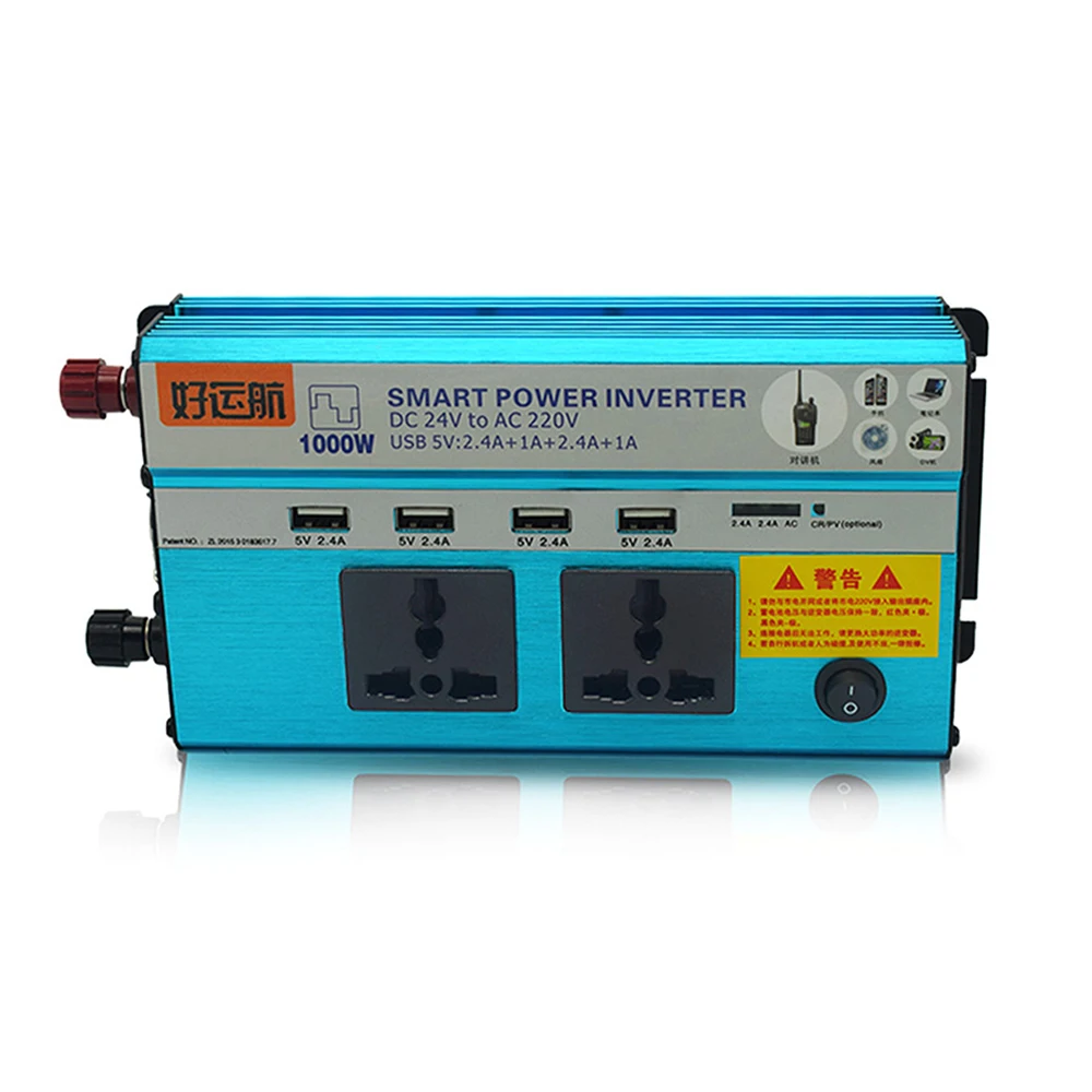 

1Pcs 12V/24V 1000W Inverter Car/Home Power Voltage Converter With USB 5V Transform Car Charger Without Cigarrette Light Socket