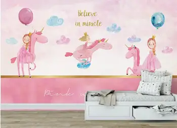 

Kids Bedroom Unicorn Wall Paper Mural for Children Bedroom Canvas Wallpaper 3d Art Wall Painting Home Contact Paper Custom
