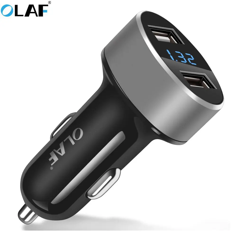 

OLAF 5V 3.1A LED Display Car Charger Dual USB Car Charger Adapter Fast Charger Universal Charge For Hyundai Phone Tablet