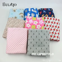 Buulqo эластичная хлопковая трикотажная ткань с принтом для детей, для шитья своими руками, хлопчатобумажная ткань Джерси для одежды 50*170 см