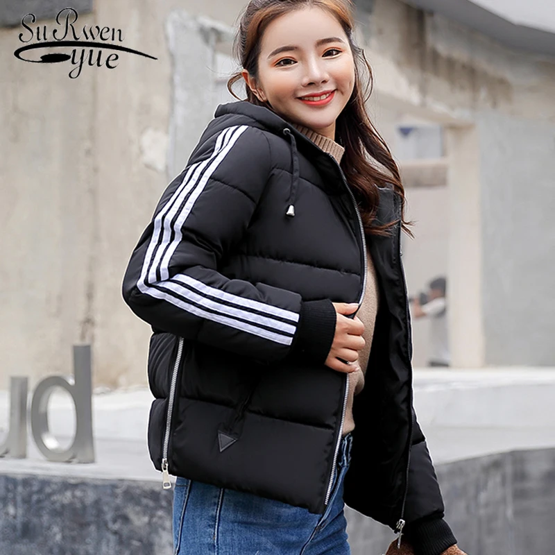 Winter Jacket women 2019 long sleeve Autumn Winter Coat solid black conton Women Jacket Outerwear jacket Female Coat 0992 30