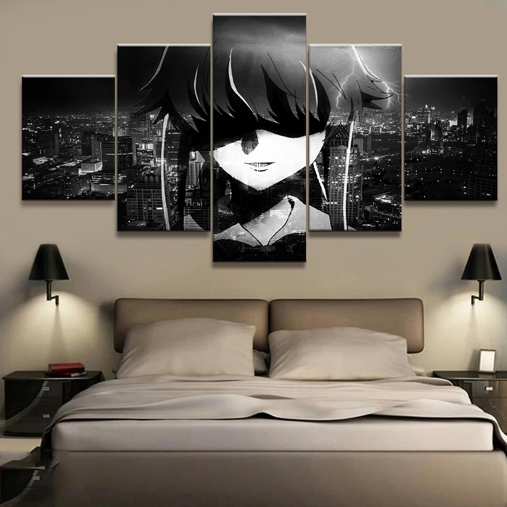 Картина на холсте настенные художественные постеры с 5 панелями аниме Mirai Nikki gasui