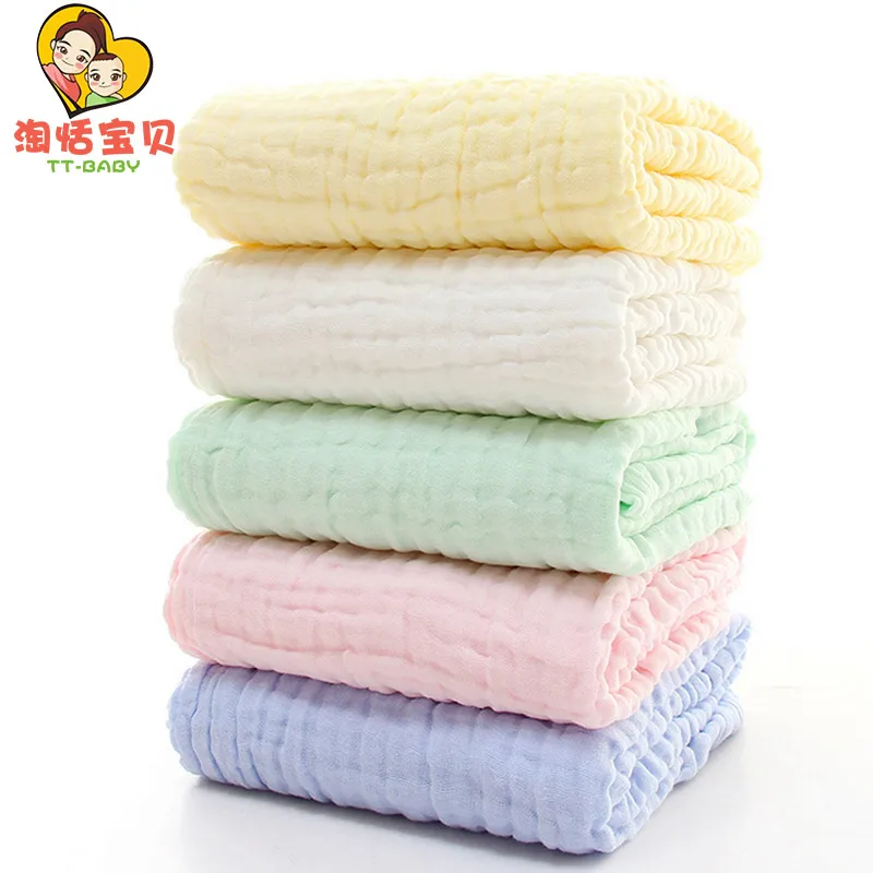 

Baby Bath Towel Pure Color Baby Washing Gauze Autumn Newborn Quilt Baby Shower Towel Boys Girls Soft Care Bath 6 Layer 85X85cm
