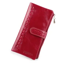 2017 NEW Genuine Cow Leather font b Wallet b font Women Long Cowhide Leather Zipper Female