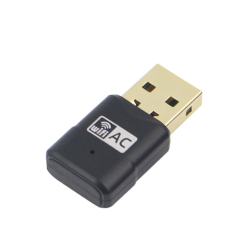 2.4G 5.8G Dual Band Wireless Wi-Fi USB Adapter USB 2.0 WiFi Receiver Dongle 802.11ac Network Card+ Deriver CD for PC Laptop