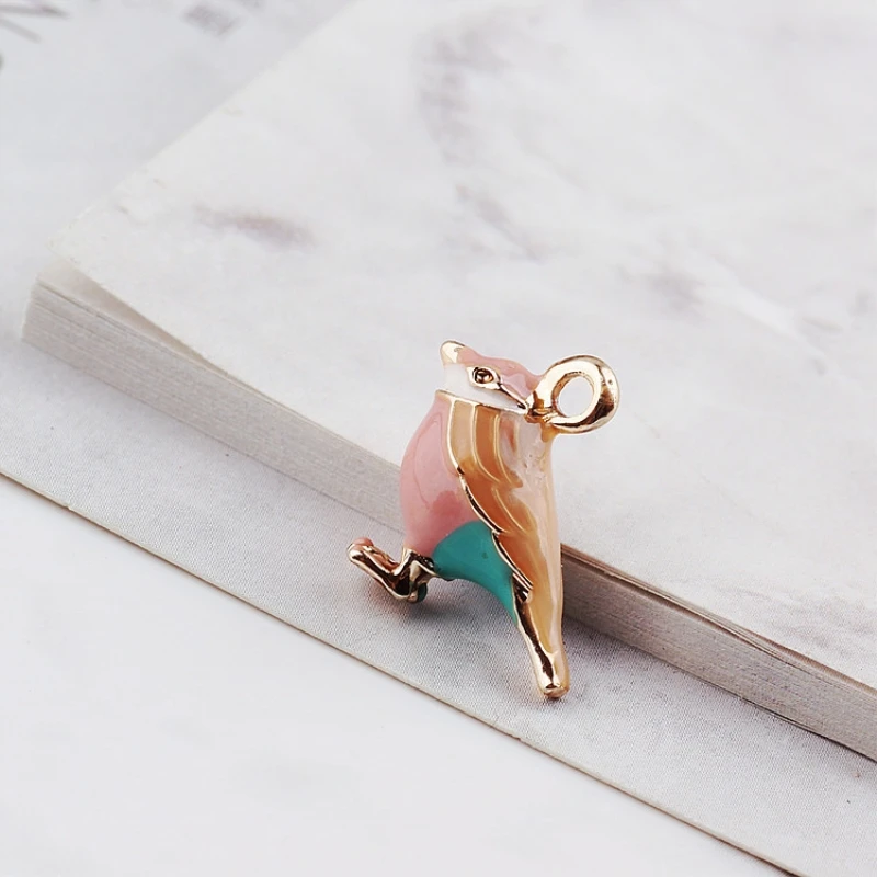 Doreen-Box-Enamel-Resin-Pendant-Charms-Gold-Color-Little-Bird-Shaped-Jewelry-Accessories-For-Necklace-Bracelet