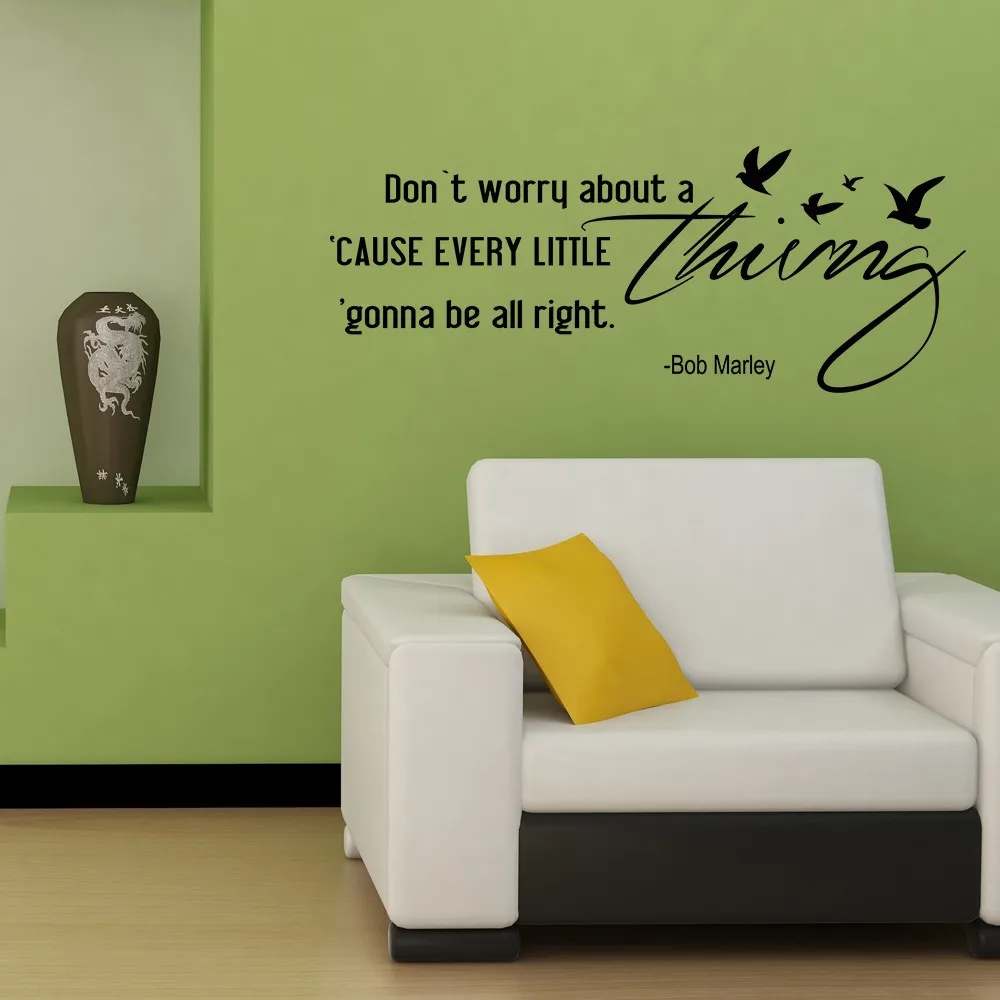 Dont Worry About a Thing Bob Marley Song Lyrics Quote wall stickers