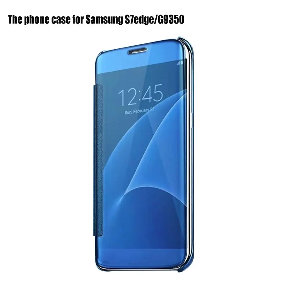 

8 Pcs Sky Blue Mobile Phone Case Smart Window Mirror Surface Intelligent Auto Sleep Awake Flip Type Hard Shell Protective Cover