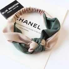 

New Fashion Simple Cross Bow Patchwork Women Elegant Elastic Headband Hair Holder Ornament Bandanas Hair Accessories Hairbands