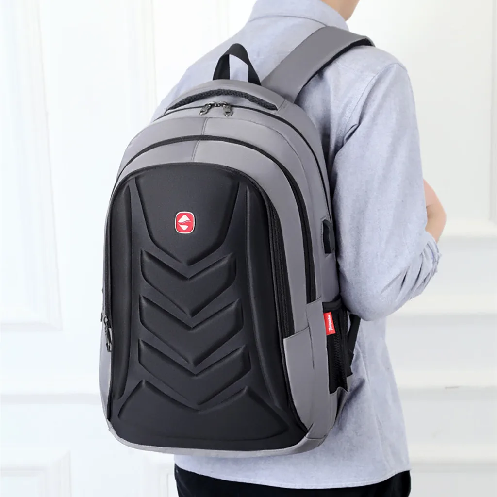 Fashion man laptop backpack Men's New Business Backpack Computer Bag Travel Backpack Clamshell Multifunctional#EX