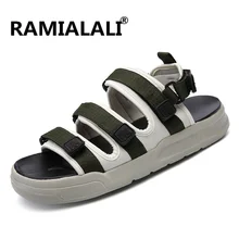 Ramialali/мужские сандалии; коллекция года; модная летняя обувь; мужские шлепанцы; дышащие мужские сандалии-гладиаторы; повседневная обувь