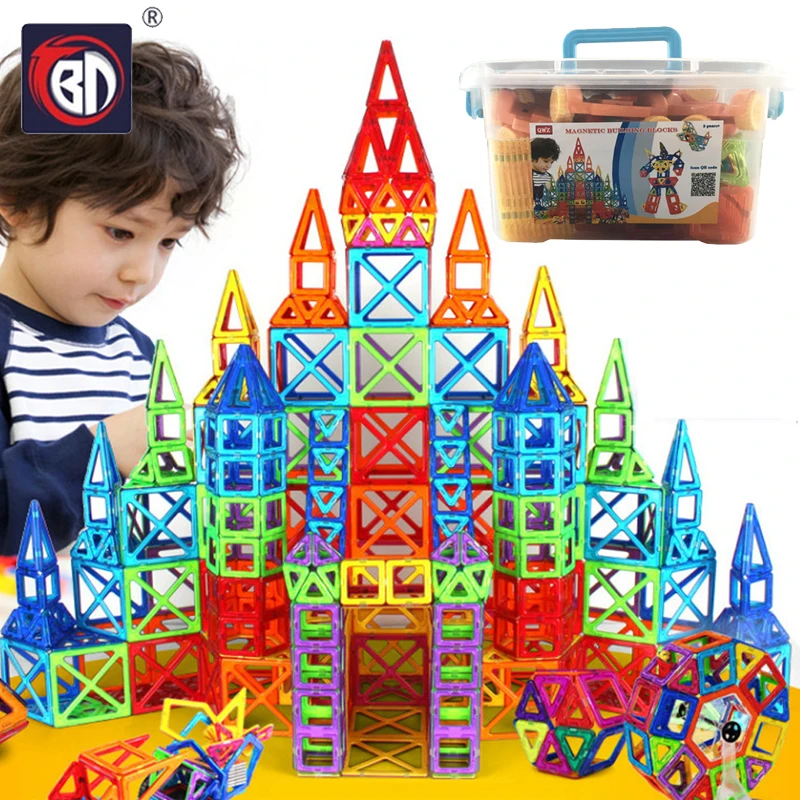 

BD 252pcs Blocks Magnetic Designer Construction Set Model & Building Toy Plastic Magnetic Blocks Educational Toys For Kids Gifts