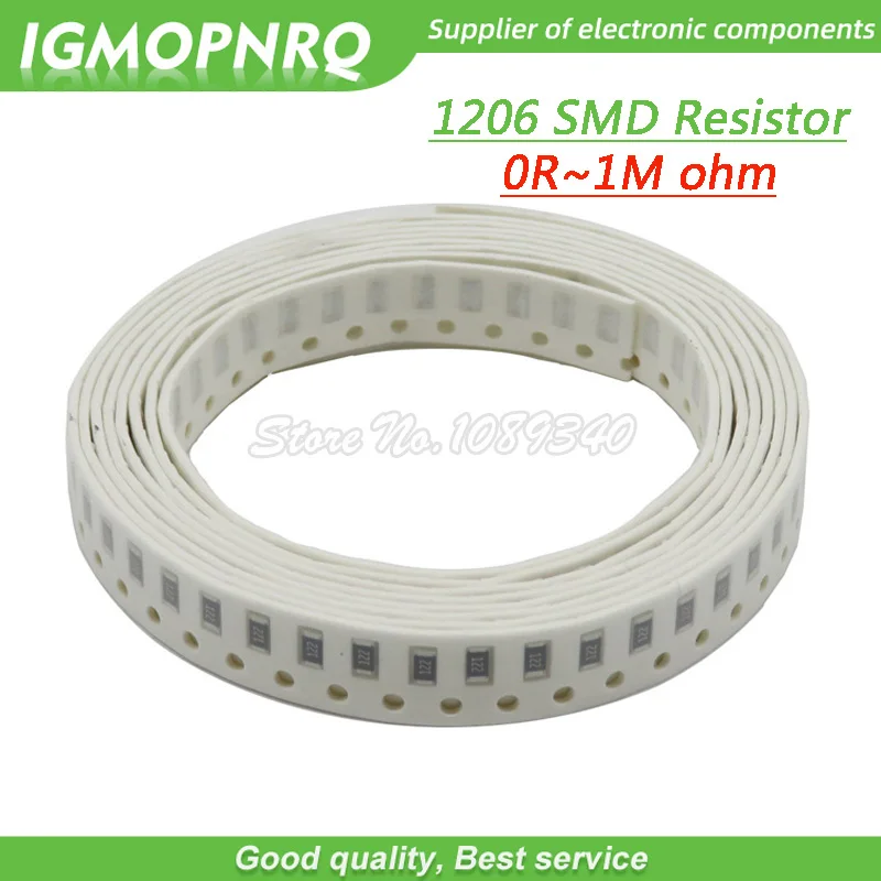 100 шт. SMD резистор 0R 10M 1/2W 0 1 10 1206 150 220 Ом 1K 330 K 10K 470 2 1R 10R 100R 200R 220R 330R 470R|Резисторы| |