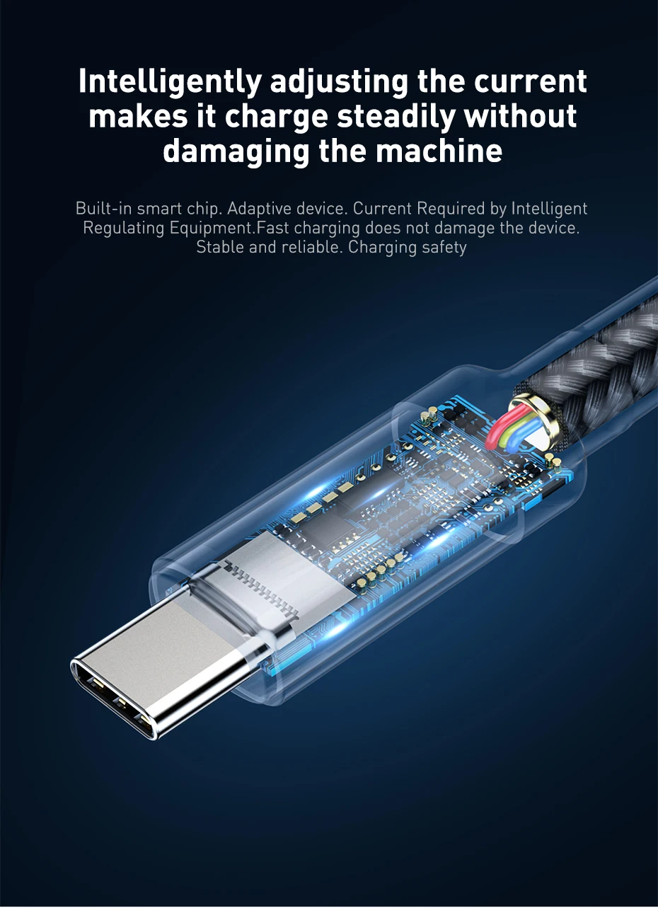 Кабель Baseus usb type-C-USB C для samsung S9 S8 Note 9 8 PD3.1 QC3.0 60 Вт Быстрое Зарядное устройство USB C кабель для Macbook Pro huawei P20