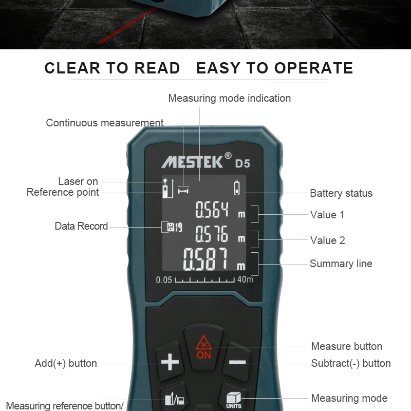 laser distance meter 40m/60m/100m laser rangefinder medidor trena laser measure tape laser rangefinder professional laser tape