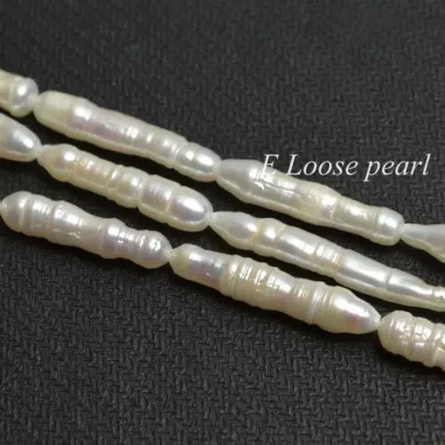 wholesale Ivory White Biwa pearl Freshwater Pearls Pillars Pearl 5 0 5 5mm 121 15MM 15