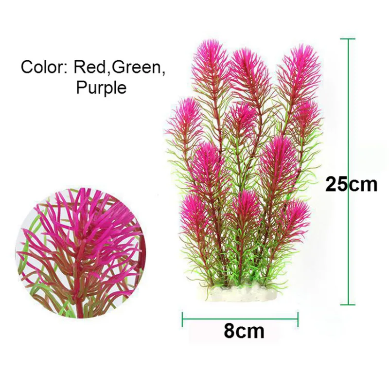 New Plastic Artificial Plant Aquarium Decoration Fish Tank Decorative Water Plant Grass Ornament 11cm-27cm 12 Styles Optional