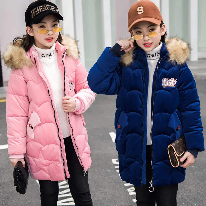 

2019 Girls Clothing Winter Jacket Thicken Coat Children Kids Velvet Parka Snowsuit toddler Down Cotton Clothes Hooded Overcoat