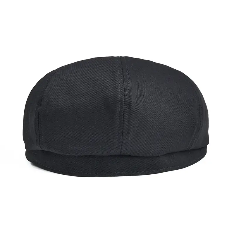 BOTVELA Newsboy Cap Men's Twill Cotton Eight Panel Hat Women's Baker Boy Caps Retro Big Large Hats Male Boina Black Beret 003 - Image 4