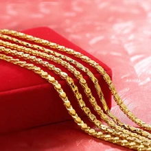 MxGxFam(45 см x 3,5 мм) классическая Вышивка Цветы ожерелья для женщин 24 К чистого золота цвет свадебные украшения