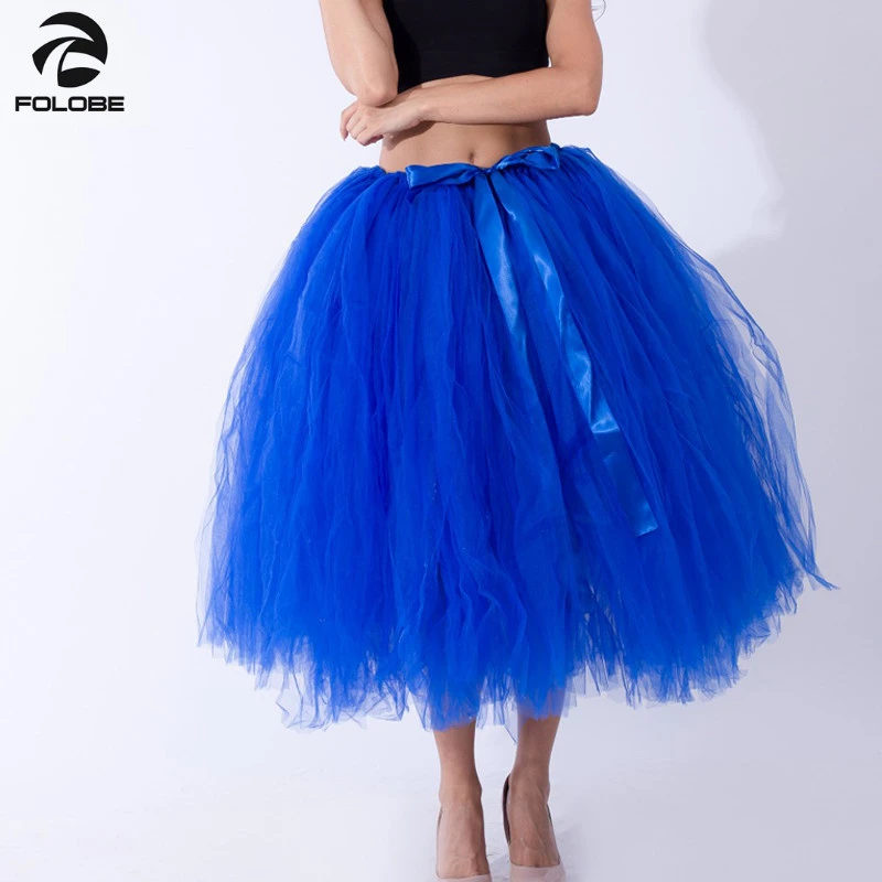 royal blue high waisted skirt