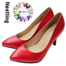 New 2016 Women s High Heels Women Pumps Sexy Bride Party Thin Heel Pointed Toe Sheepskin