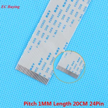 

5Pcs FFC 200mm 24 Pin Flexible Flat Cable 24Pin Ribbon Cable Forward Direction 1mm Pitch 20cm Length Same Side 24Pins For TTL
