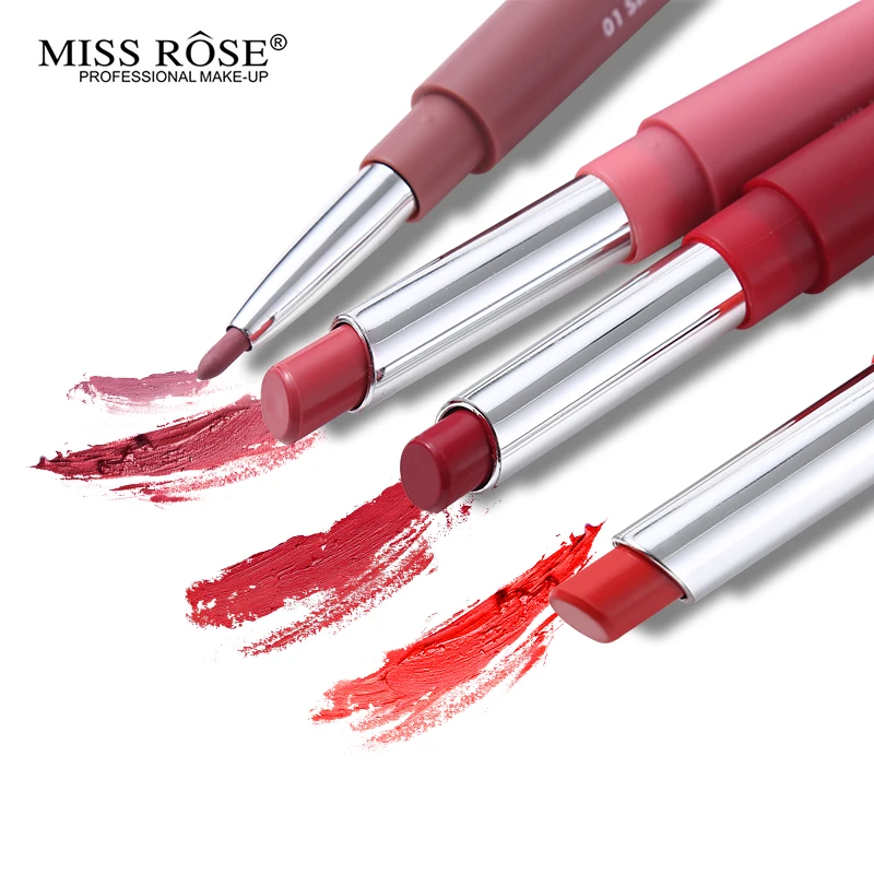 Miss Rose/брендовая матовая губная помада Lipliner, набор для макияжа, шелковистая Помада для губ, водостойкая, телесный, для губ, мягкий, долговечный, косметическая косметика