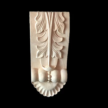 

Decorative Wood Appliques Unpainted Oak Carved Wave Flower Onlay Decal Corner Home Furniture Door Decor Crafts Figurine