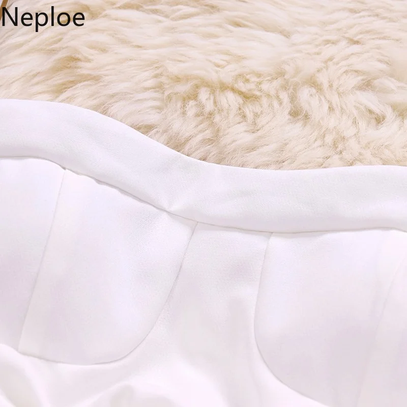 Neploe Slash Neck Ruffles Blouse Women Sleeveless Loose Solid Blusas Slim Waist Sexy Women Tops 45144