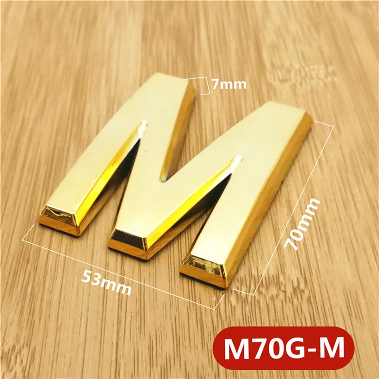 M70G亮金70mm塑料门牌=M号