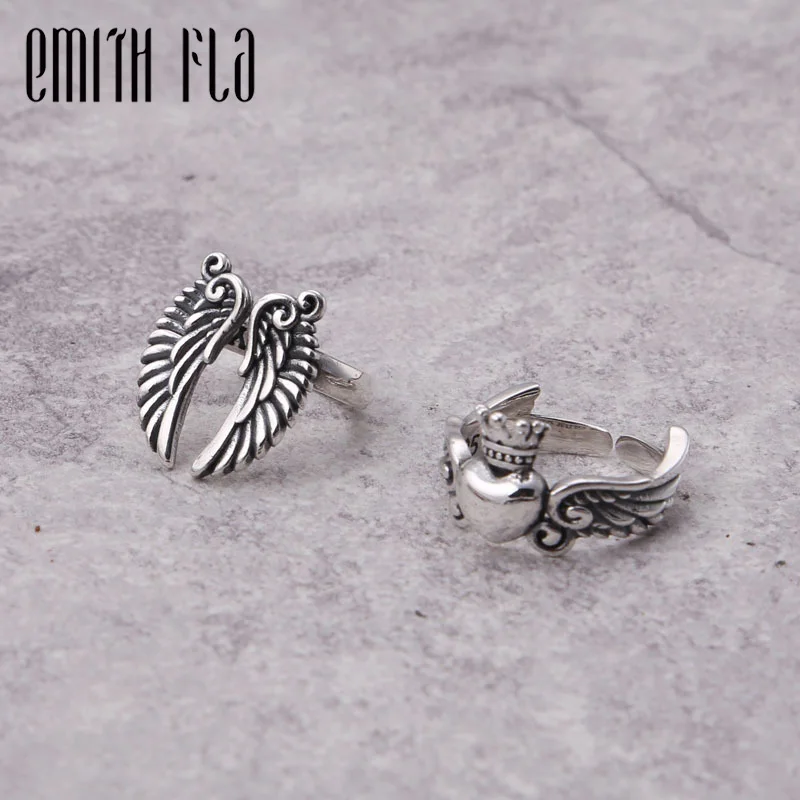 

925 Sterling Silver Ring for Women Man Lovers Chinese Style Wings Adjustable Size Love Design Trendy Engagement Jewelry Rings