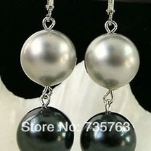 Xiuli 00210 14*12 мм Круглый Серый Черный Морские Раковины Жемчужные Серьги