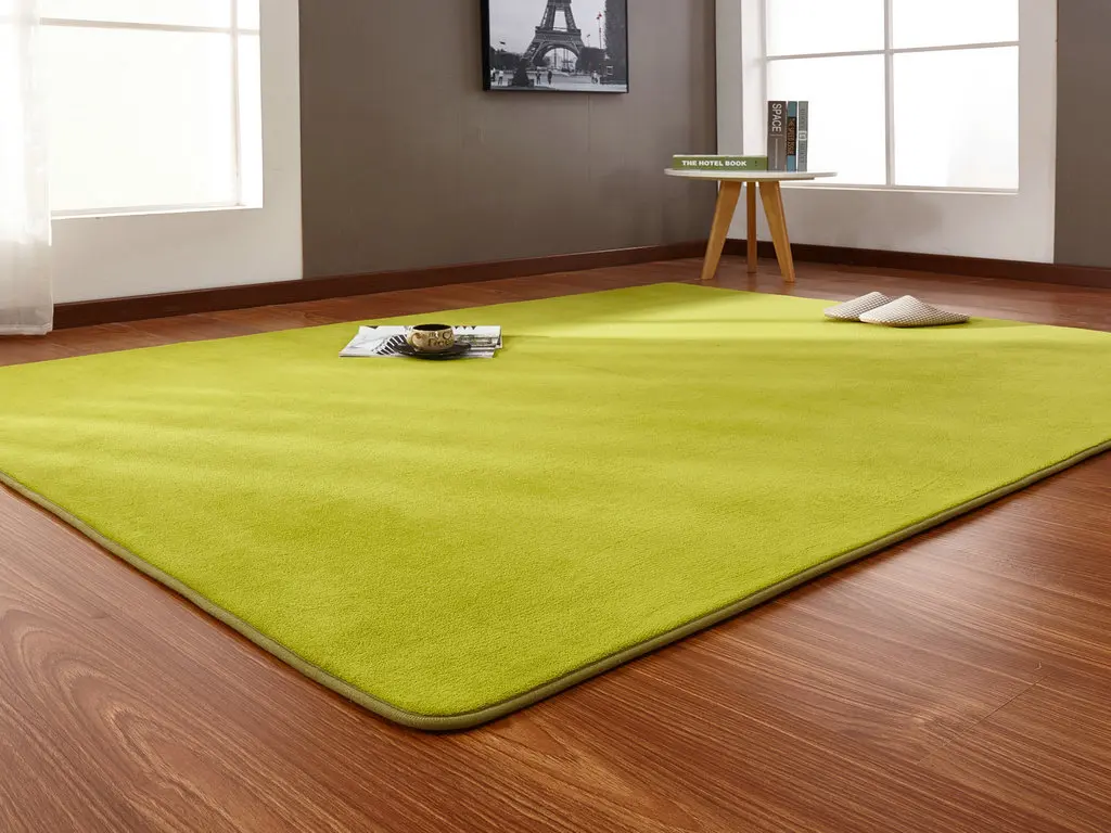 Модный однотонный коврик для стула с эффектом памяти, коврик для детской спальни, коврики для йоги, коврик для двери, большой прямоугольный ковер для гостиной - Цвет: Green