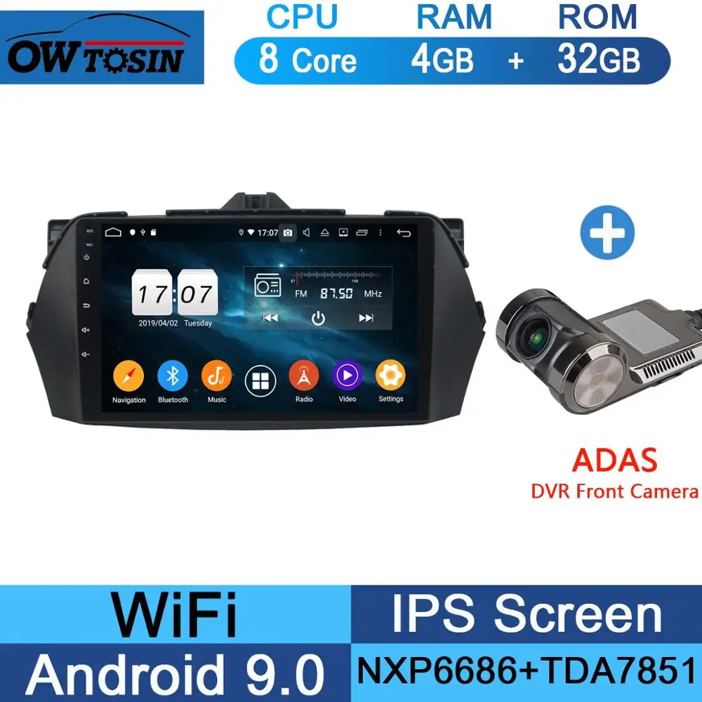 " ips Android 9,0 Octa 8 Core 4 Гб ram+ 64 ГБ rom автомобильный dvd-радио GPS для Suzuki ciaz 2013- DSP CarPlay Parrot BT стерео Adas - Цвет: 32G Adas Camera