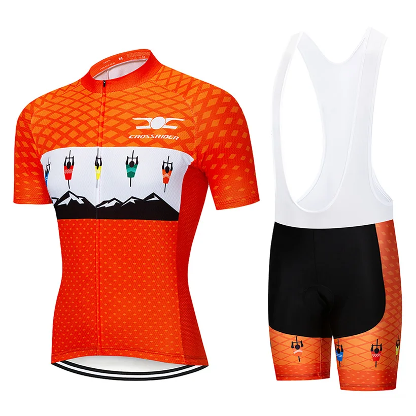2022 Summer Orange Cycling Jersey Set MTB Bicycle Clothing Bike Clothes Top Wear ropa ciclismo Mens Short Maillot Culotte Suit | Спорт и