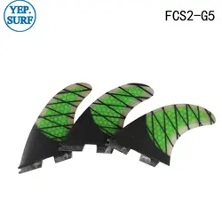 Серфинга FCS II G5 плавники, fcsii зеленый стекловолокно сотовый углеродный плавник FCS 2 вспомогательная доска хорошего качества FCS2 плавники