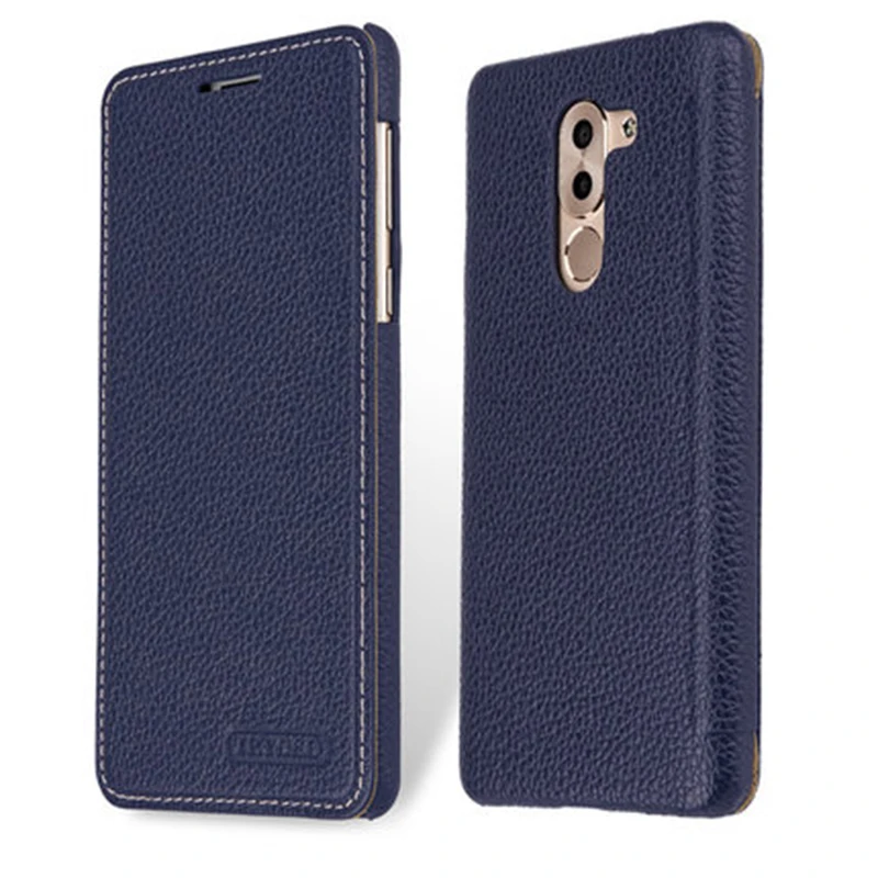 

Fashion Luxury Cow Cowhide Genuine Leather Case for Huawei Honor 6X Business Flip Simple Classic Style Phone Cover+Free Gift