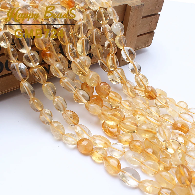 8 10mm Irregular Natural Yellow Crystal Beads For Jewelry Making