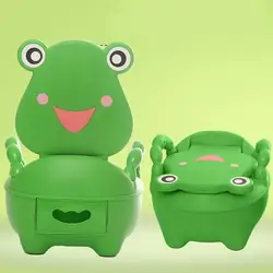 Прекрасная зеленая лягушка Детские Незначительное место Туалет Training сидения горшочки 3 цвета