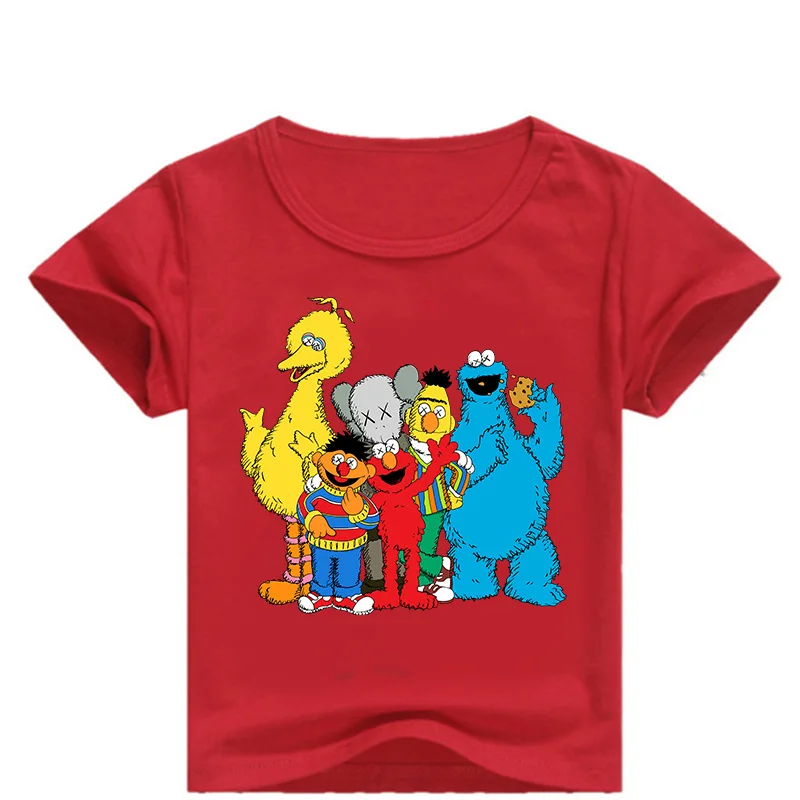 New Children Cartoon Sesame Street Elmo Funny T Shirt Summer Kids - elmo roblox t shirt