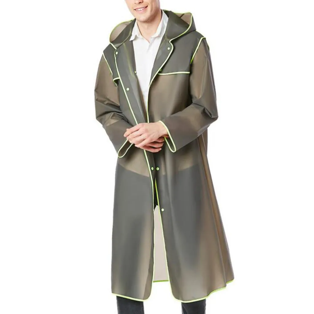 Hiking Raincoat Men And Women Edge-Wrapped Raincoat Transparent Eva Plastic Raincoat Travel Waterproof Rainwear Adult